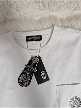 Chrome Hearts White Graphic Pocket Tee with Tags